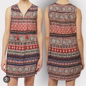 🌺beachlunchlounge Red and Blue Patterned Mini Dress